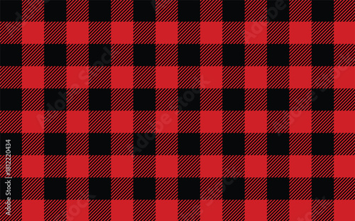 Buffalo plaid seamless pattern, red black buffalo plaid textured pattern background for christmas winter clothing and textile design