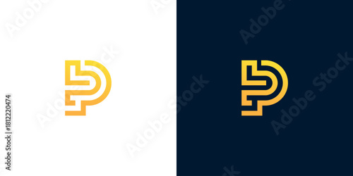 Modern Lettermark Design for 'P' - A Simple and Stylish Logotype Concept in Two Color Variations