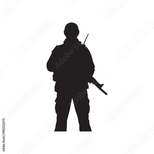 Terrorist silhouette vector flat illustration design on white background