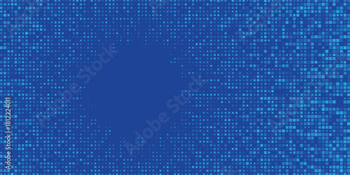 Blue Tech Finance Fintech Background Abstract Pixel Pattern. Abstract Business Tech Science Vector Backdrop. Eps10