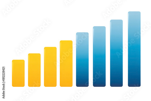 Free Download Bar chart growth progress data business finance blue yellow gradient success analytics statistics increase performance report digital infographic modern technology economy - GFXLoad