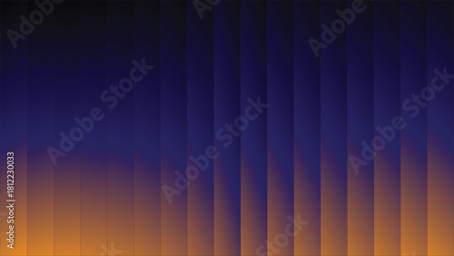 Abstract vertical stripe background with deep blue and orange gradient