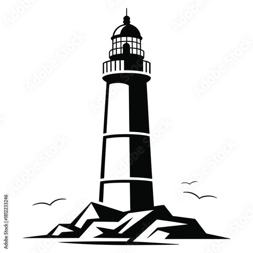 lighthouse silhouette vector
