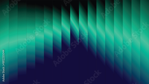 Abstract vertical teal and dark blue gradient bar pattern background