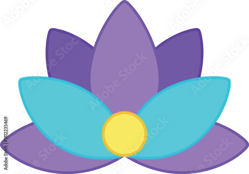 Vibrant lotus flower icon zen yoga wellness
