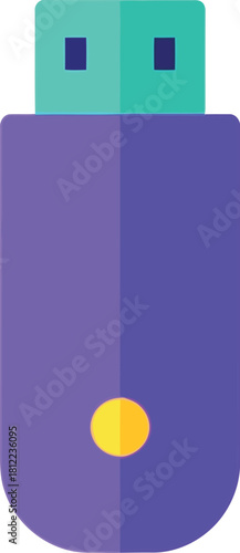 Purple usb flash drive icon data storage