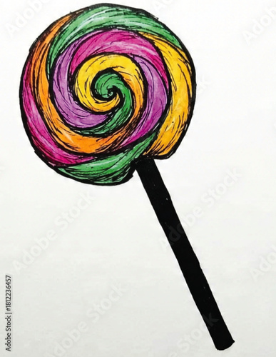 colorful lollipop isolated on white background