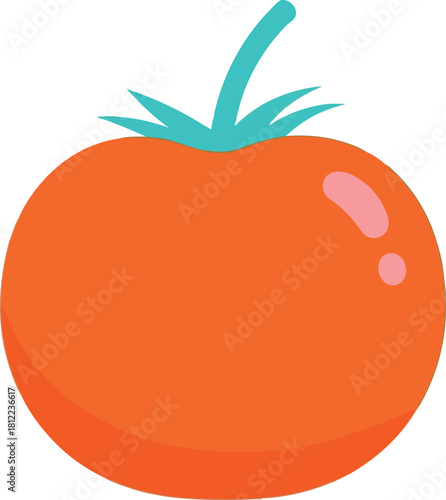 Vibrant orange tomato icon fresh produce healthy food