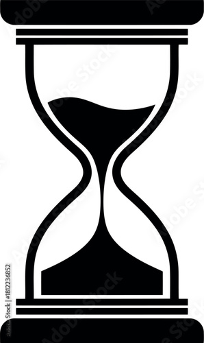 Black hourglass icon time passing deadline countdown