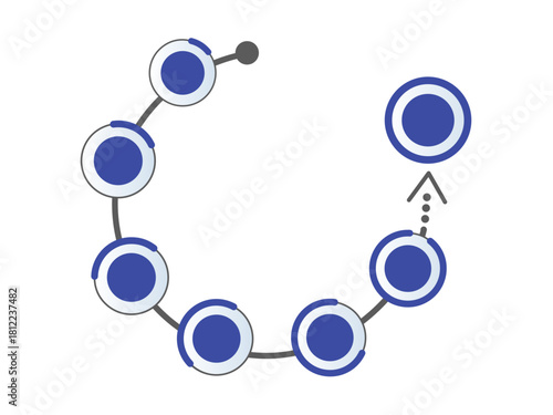 Process diagram start to end vector
