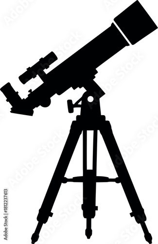 Telescope silhouette explore stars universe