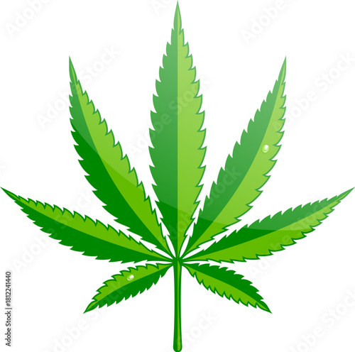 Cannabis Hemp Leaf Flat Icon