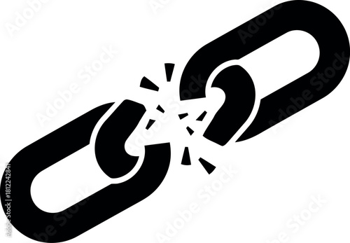 Broken chain link symbol