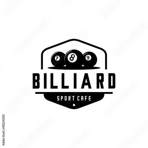 Billiard balls vintage logo design