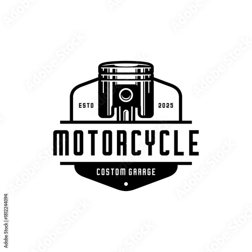 PISTON MOTORCYCLE DESIGN LOGO