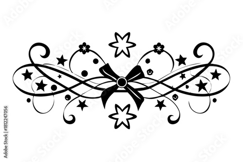 Cartoon hipster man with tattoos and bow tie