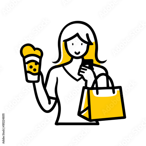 woman with shopping bags