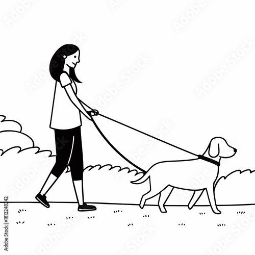 girl with dog