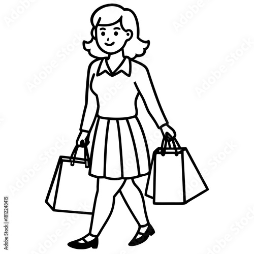 girl with shopping bags