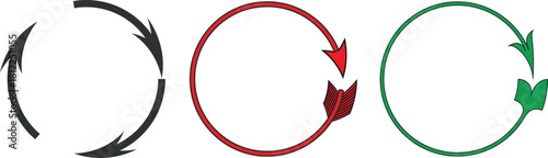 Round arrow colorful design for graphics resource, viral arrow sign