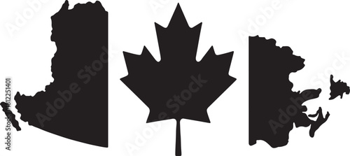 Canadian Flag Icon  Simple Maple Leaf Silhouette Design