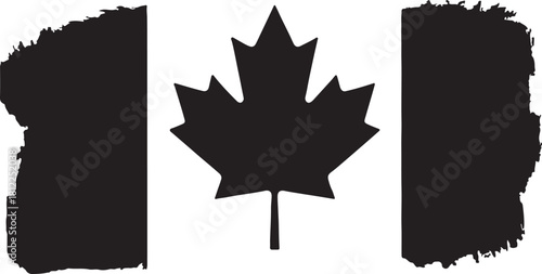 Canadian Flag Icon  Simple Maple Leaf Silhouette Design