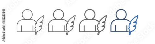 
outline icon sheet author with person and pencil design
