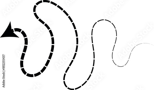 Zigzag Line Vector Illustration – Abstract Snake Pattern Design, Animal Symbol Icon, Black Art Shape, Candy-Inspired Graphic Element for Creative Projects