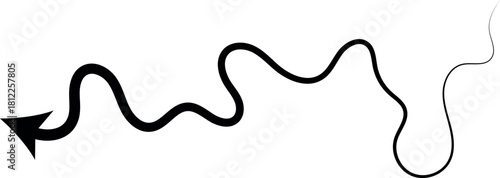 Arrow-Shaped Zigzag Snake Illustration, Isolated Reptile on White Background, Wild Serpent, Python, Cobra, Earthworm, Black, Brown, and Red Scales, Abstract Pattern, Nature Wildlife Creature,