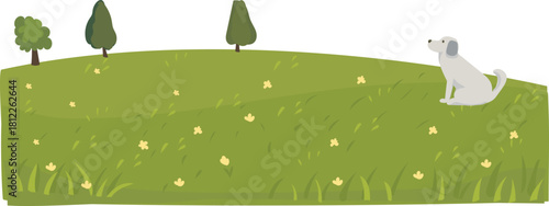 Green farm field illustration