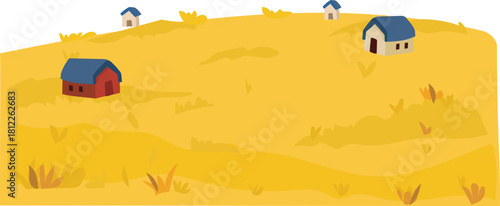Yellow harvest field illustration