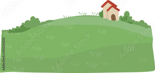Single house hillside illustration