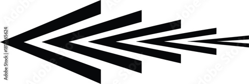 Radial Left Arrow Pattern – Minimal Geometric Direction Vector