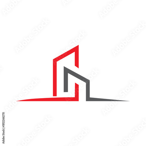 Minimal line-art building icon perfect for real estate, development, or architectural branding.