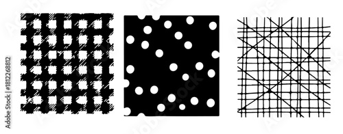 Abstract monochrome patterns offer bold contrast for modern designs and backgrounds