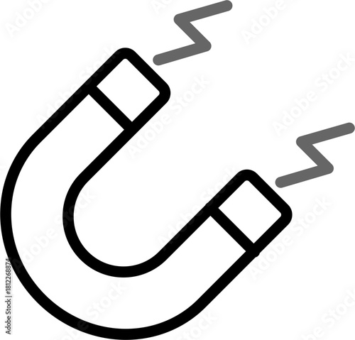 Law of attraction magnet line art icon symbol