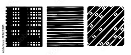 Bold black and white geometric pattern collection for modern design projects easily