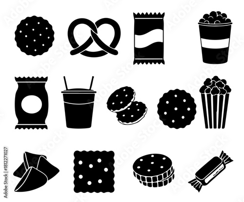 Delicious black and white snacks and treats artfully arranged for your cravings