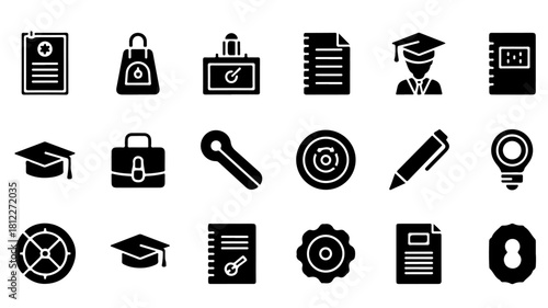 Inspiring education and professional development icons for your brand's success