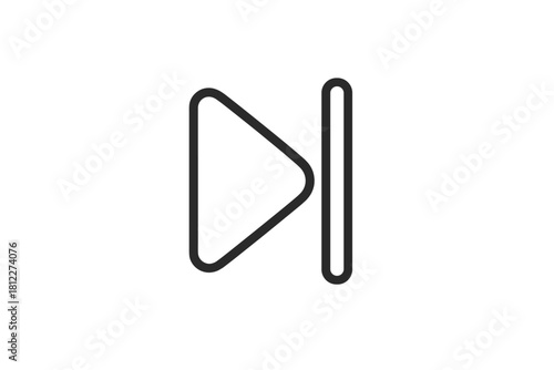 Minimalist outline symbol representing the skip forward function in media players