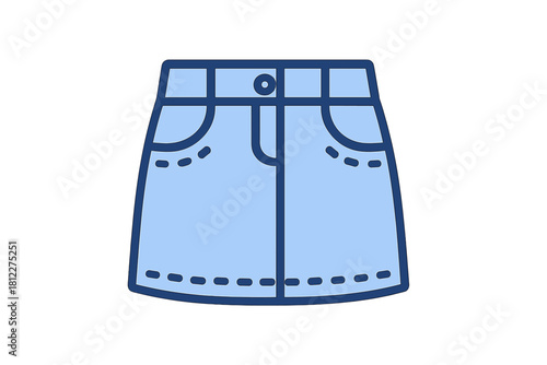 Simple light blue denim mini skirt for fashion and casual clothing apparel