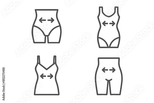 Visual representation of body slimming and waist reduction effects from compression garments
