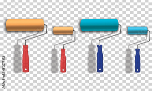 Set of paint rollers for various painting, home renovation, and diy