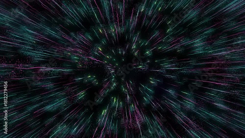 4K Colorful Sparkle Particle Burst Background Animation