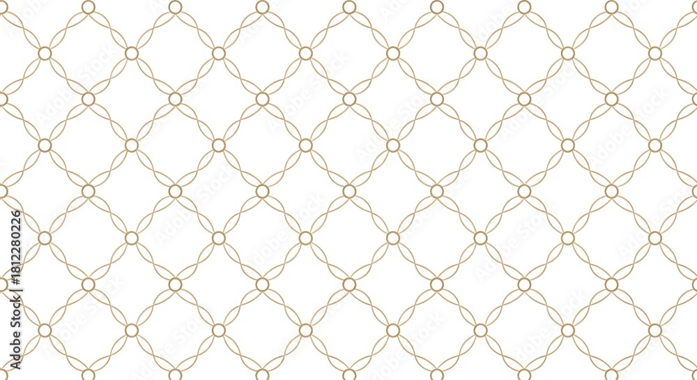 Naklejka premium Elegant golden geometric pattern with intricate lines and circles creating a luxurious and sophisticated design isolated on white background