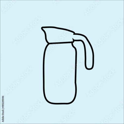 water jar black and white clipart 