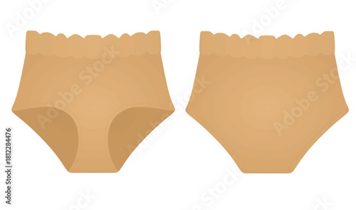 Brown female panties knickers. vector	
