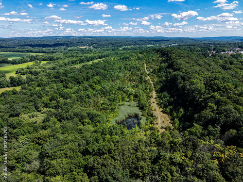 Aerial view of the Historic Meadows in Rocky Hill, Connecticut