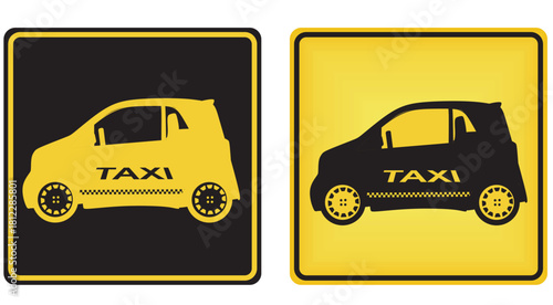 Road taxi sign. vector illustration
