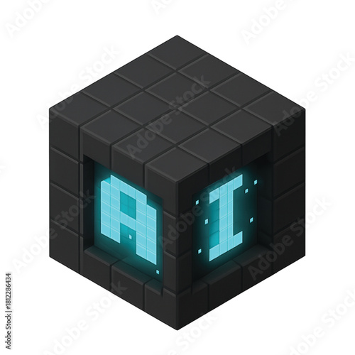 3d render of ai cube
